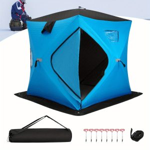 SAFSTAR Insulated Pop-up Ice Fishing Tent Portable 2 Person Ice Shanty with Air Vents