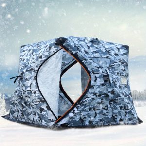 Extra Thick Winter Fishing Tent - Waterproof, Windproof & Snow-Resistant with Zip Closure for Outdoor Leisure