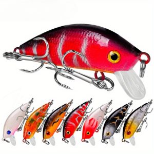 3 Pack Floating Minnow Lure with 10 Treble Hooks - 1.97inch Fishing Plastic Hard Bait - 3.6G Rock Fishing Lures - Other (Lures)