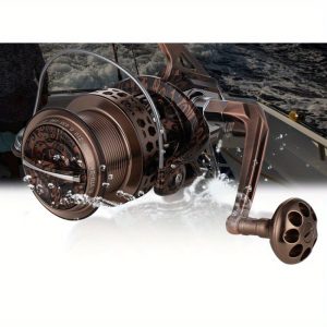 1pc Premium Full Metal Spinning Reel, Vintage Bronze Water Drop Design, Stainless Steel Spool, Aluminum Alloy Body, Durable Fishing Reel Kit for Hunting and Fishing