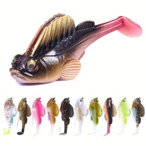 10pcs Jumping Fish Lead Soft Bait Lures, Assorted Colors, Fishing Tackle Set For Freshwater/Saltwater