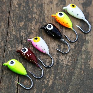 Sougayilang Ice Fishing Lures Kit Jigs Lead Jig Heads Small Jig Head Ice Jigging Crappie Sunfish Perch Walleye Pike For Winter Fishing Lures